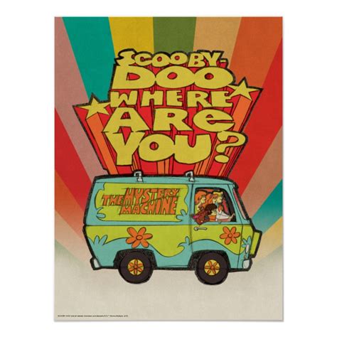 Scooby Doo Where Are You Retro Cartoon Van Poster Zazzle Retro