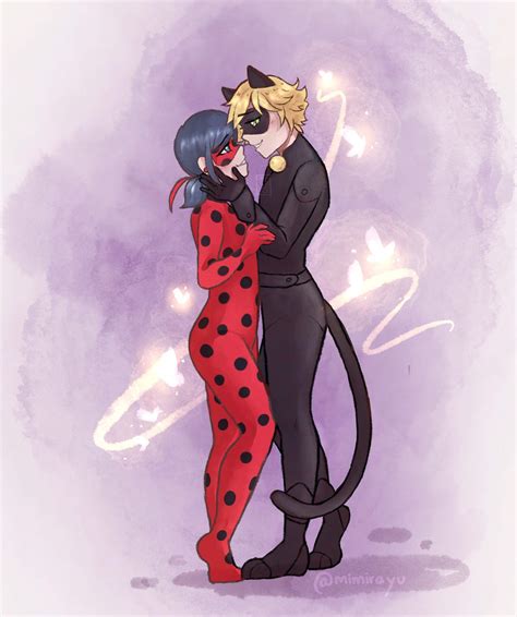 Ladybug And Cat Noir Fanart Hugging Shaberu Wallpaper