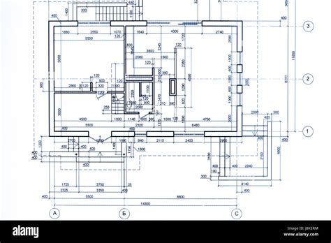 House Plan Blueprint Technical Drawing Part Of Architectural Project