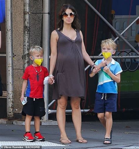 Pregnant Hilaria Baldwin Shows Off Her Baby Bump In A Brown Dress As