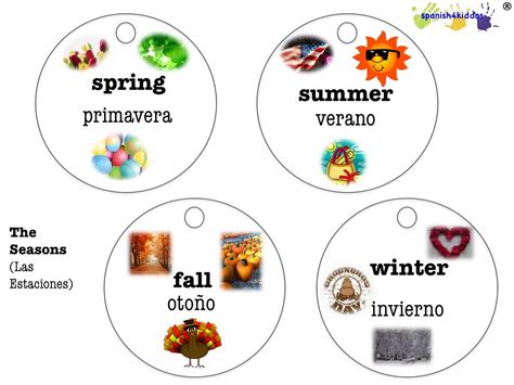 Spanish Seasons Spanish4kiddos Tutoring Services