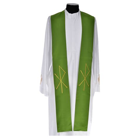 Priest Stole In 100 Polyester With Stylised Chi Rho Online Sales On
