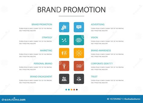 Brand Promotion Infographic 10 Option Stock Vector Illustration Of
