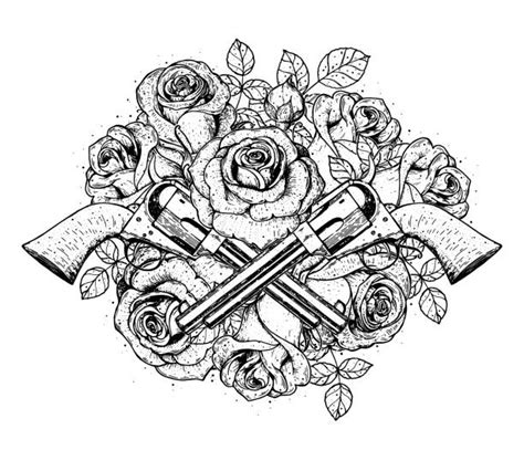 Guns And Roses Coloring Pages