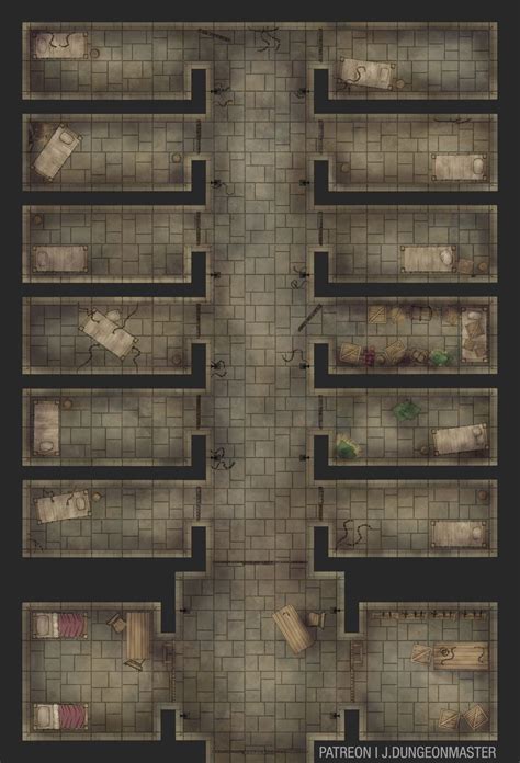 An Overhead View Of A Floor Plan For A Prison With Multiple Rooms And