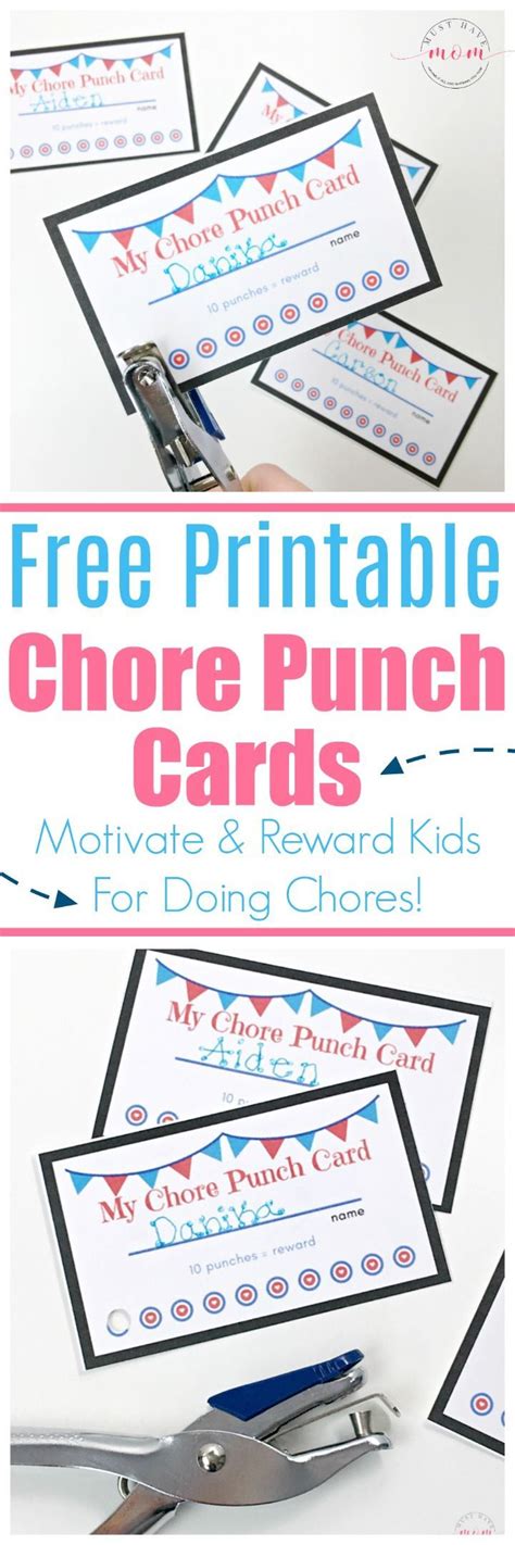 Free Printable Chore Punch Cards For Kids Get Your Kids To Do Chores