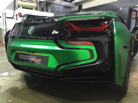 I'm continuously surprised at the colors that don't get approved vs. Matte Green Chrome BMW i8 by Impressive Wrap