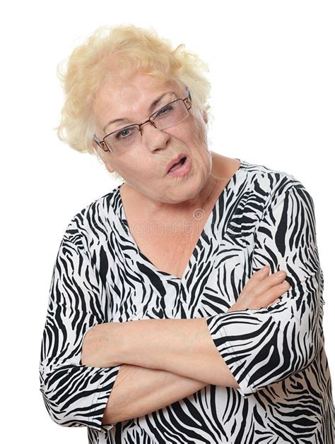 Angry Senior Woman Showing Her Stock Photo Image Of Angry Retirement