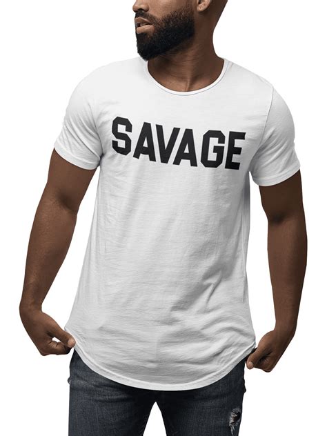 shirtbanc savage mens dropcut shirt savagely motivated bold attitude design tee