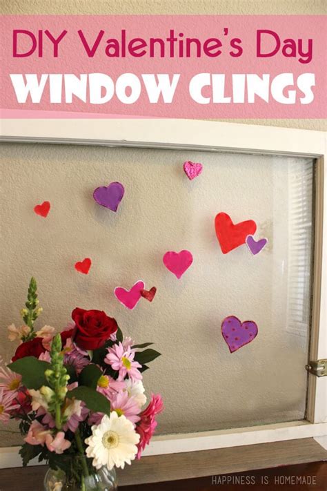 Diy Valentines Day Window Clings Happiness Is Homemade