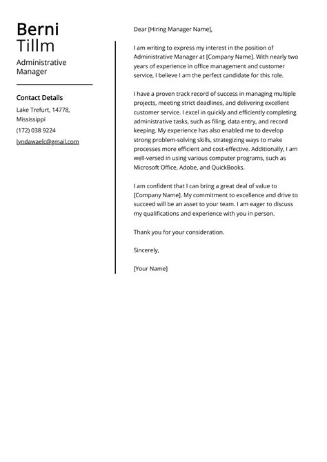 Administrative Manager Cover Letter Example Free Guide