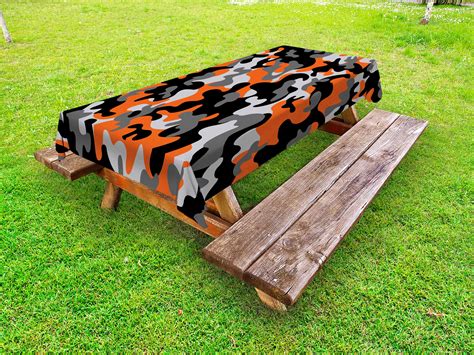 Camo Outdoor Tablecloth Vibrant Artistic Camouflage Lattice Like