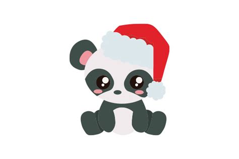 Kawaii Style Christmas Panda Svg Cut File By Creative Fabrica Crafts