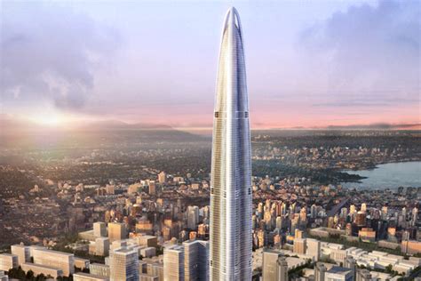 Il atteindra une hauteur de 475,6 m en 2022 et devrait devenir le second plus haut immeuble du monde. Wuhan Greenland Center | Architect Magazine | Wuhan, China ...