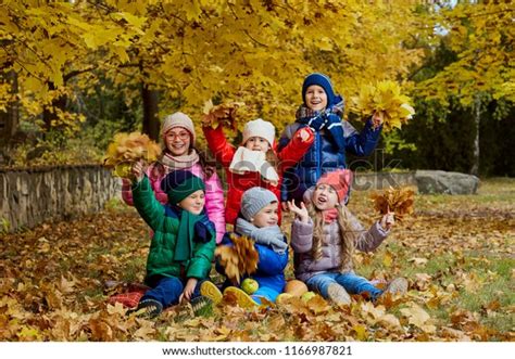 Happy Children Play Autumn Park Stock Photo 1166987821 Shutterstock