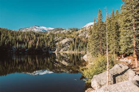 Bear Lake Rocky Mountains Colorado Usa Stock Photo Image Of Peak