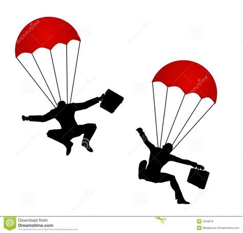 Businessmen Wearing Parachutes Stock Illustration Illustration Of