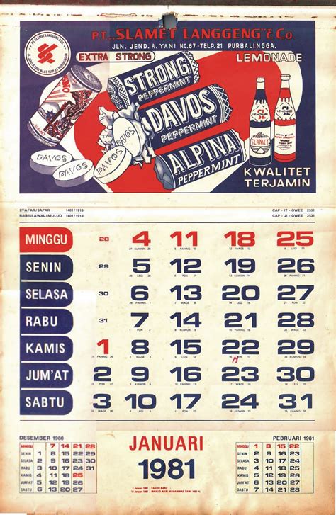 Jawa Kalender Tahun 1971 Lengkap Dengan Weton Weton Sisa Neptu 4