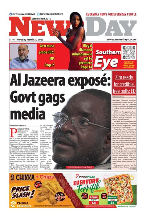 Newsday Zimbabwe On Twitter 🔴just Published Front Page Of The Newsday March 30 2023 Edition👇