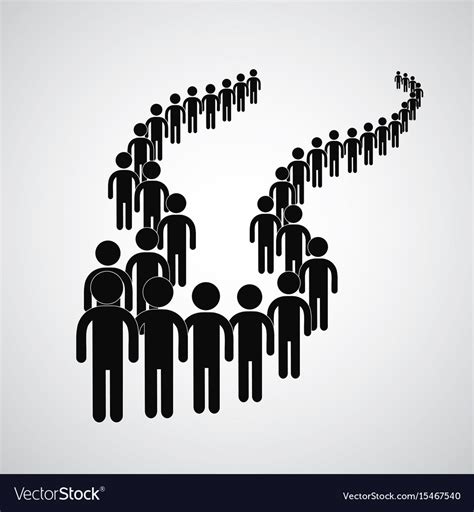 Long Queue Royalty Free Vector Image Vectorstock