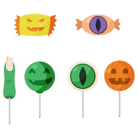 Set Of Halloween Candy Sticker Vector Illustration Design Halloween