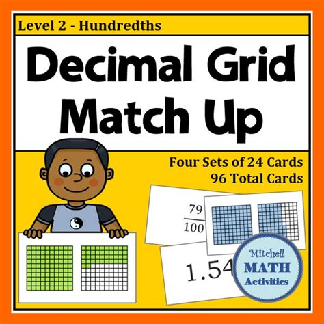 Decimal Grid Match Up Level 2 Hundredths Grids Decimals Station