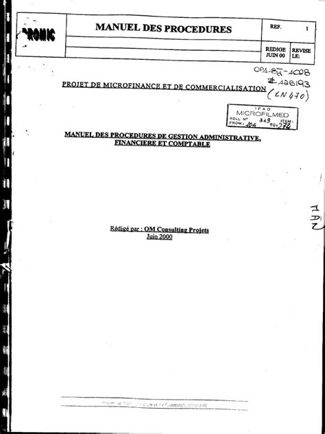 Exemple de Manuel de Procédure