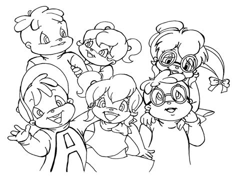 Alvin And The Chipmunks And The Chipettes Coloring Pages