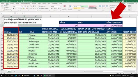 Las Mejores FÓrmulas Y Funciones Para Trabajar Con Fechas En Excel 15