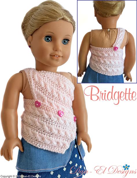 Dan El Designs Bridgette Doll Clothes Knitting Pattern 18 Inch American