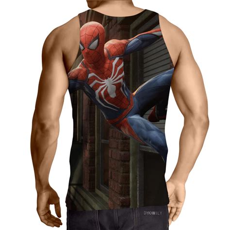 Cool Spider Man Wall Clinging Design Full Print Tank Top — Superheroes