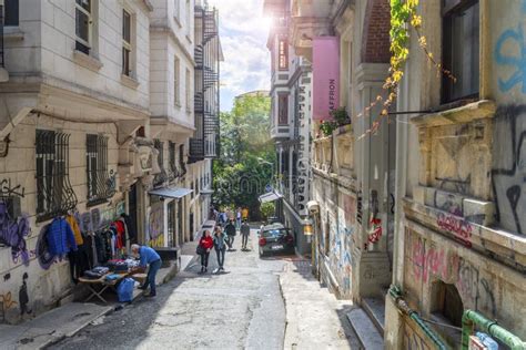 A Street Vendor On A Narrow Hilly Street In Istanbul Turkey Editorial