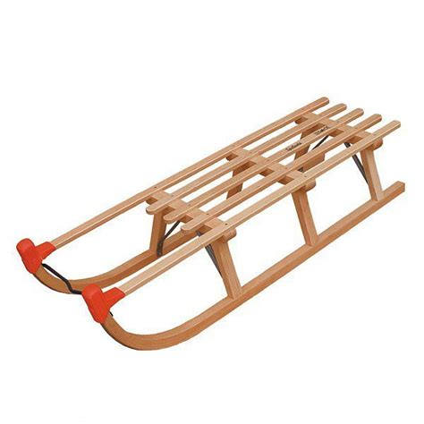 Wooden Sledge Yaro 120 Cm Solid Wood Sledge Winter Sports Sleds And