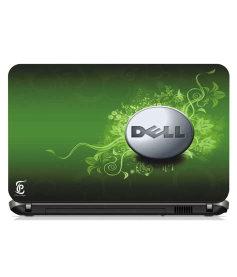 Print Shapes Green Dell Laptop Skin With Screen Protector And Key Guard