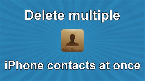 These contacts are also no longer listed on your other devices, including the ipad and mac. Delete multiple iPhone contacts at once - YouTube