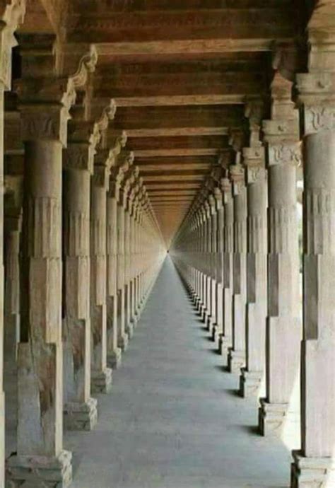 1200 Pillars Of The Rameswaram Temple Meeting In A Single Focal Point