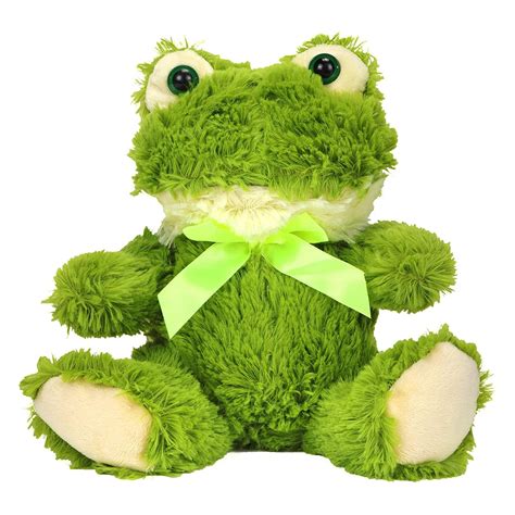 Soft Frog Plush Cute Frog Stuffed Animal With Bowknot Fluffy Frog Plush