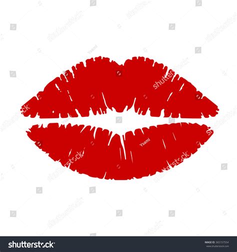 Lipstick Kiss Vector Illustration White Royalty Free Stock Vector