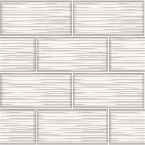 Ceramic Wave Glitter Tile Wallpaper White Wallpaper From