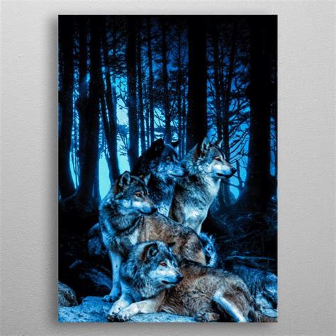 Wolves In The Forest With Amber Eyes Poster By Cornel Vlad Displate Modern Canvas Art