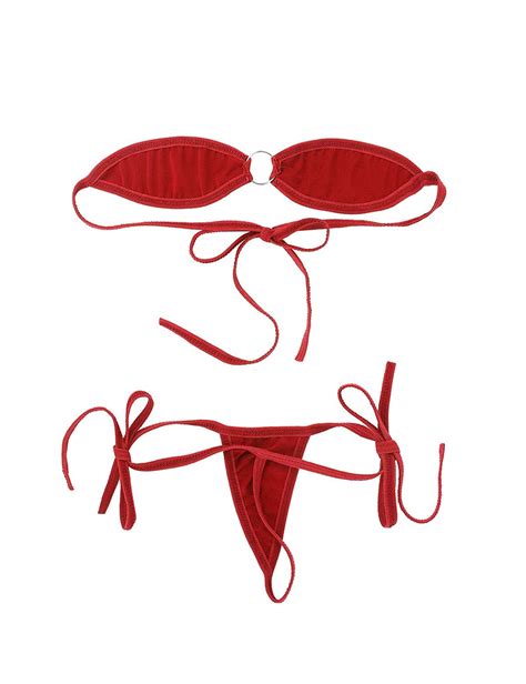 Fine Stitching Womens Poly Lycra Womens Micro Bikini Set Exotic Lingeire Set G String Thongs