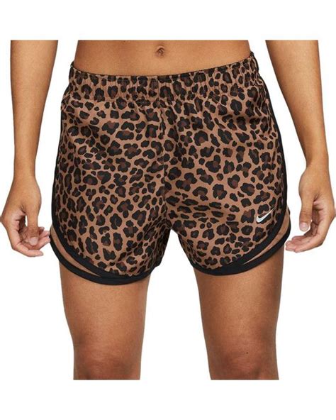 Nike Dri Fit Tempo Leopard Print Running Shorts In Brown Lyst