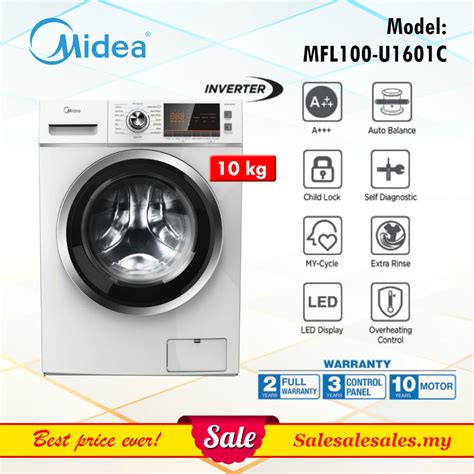 Midea group has produced and developed laundry appliances for decades. Midea MFL100-U1601C Front Loading Washing Machine 10kg ...