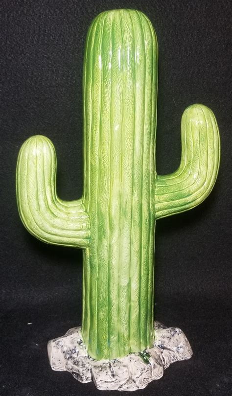 Ceramic Cactus Lighted Saguaro Etsy