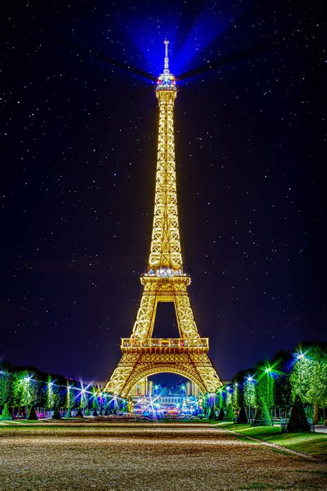 Eiffel Tower With Starry Sky
