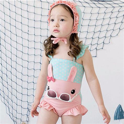 2021 New Model 1 8 Year Kid Girls One Piece Swimsuit Baby Swimwear