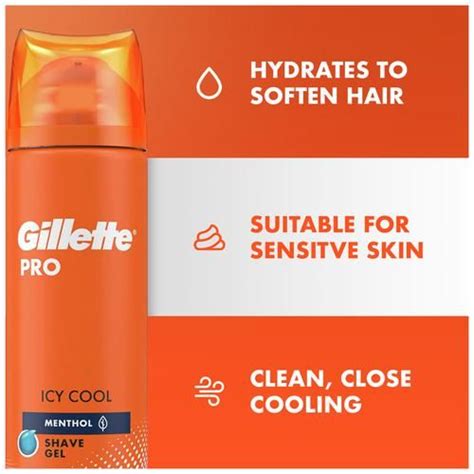 Buy Gillette Pro Icy Cool Shave Gel Menthol Smooth And Refreshing For