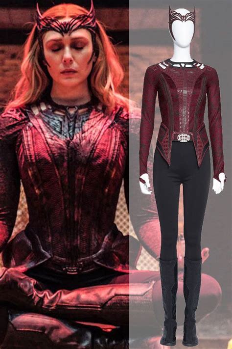 this doctor strange in the multiverse of madness wanda maximoff scarlet witch cosplay costume is