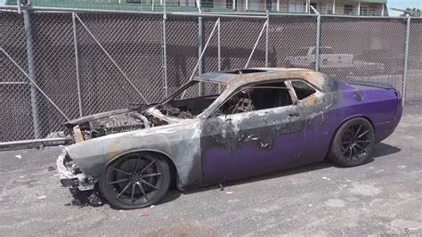Challenger Hellcat Owner Records His Car Burning To The Ground