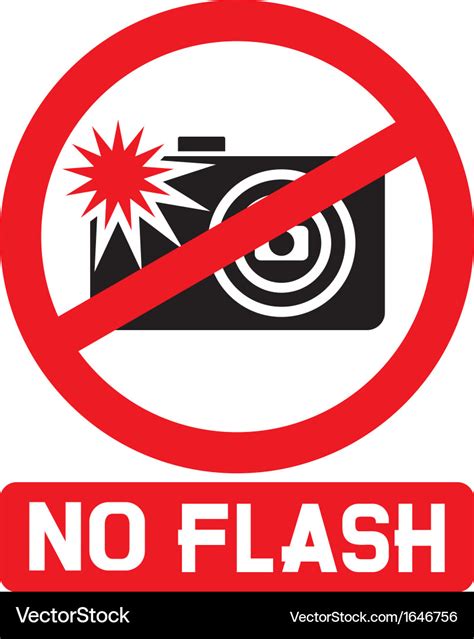 No Flash Sign Royalty Free Vector Image Vectorstock